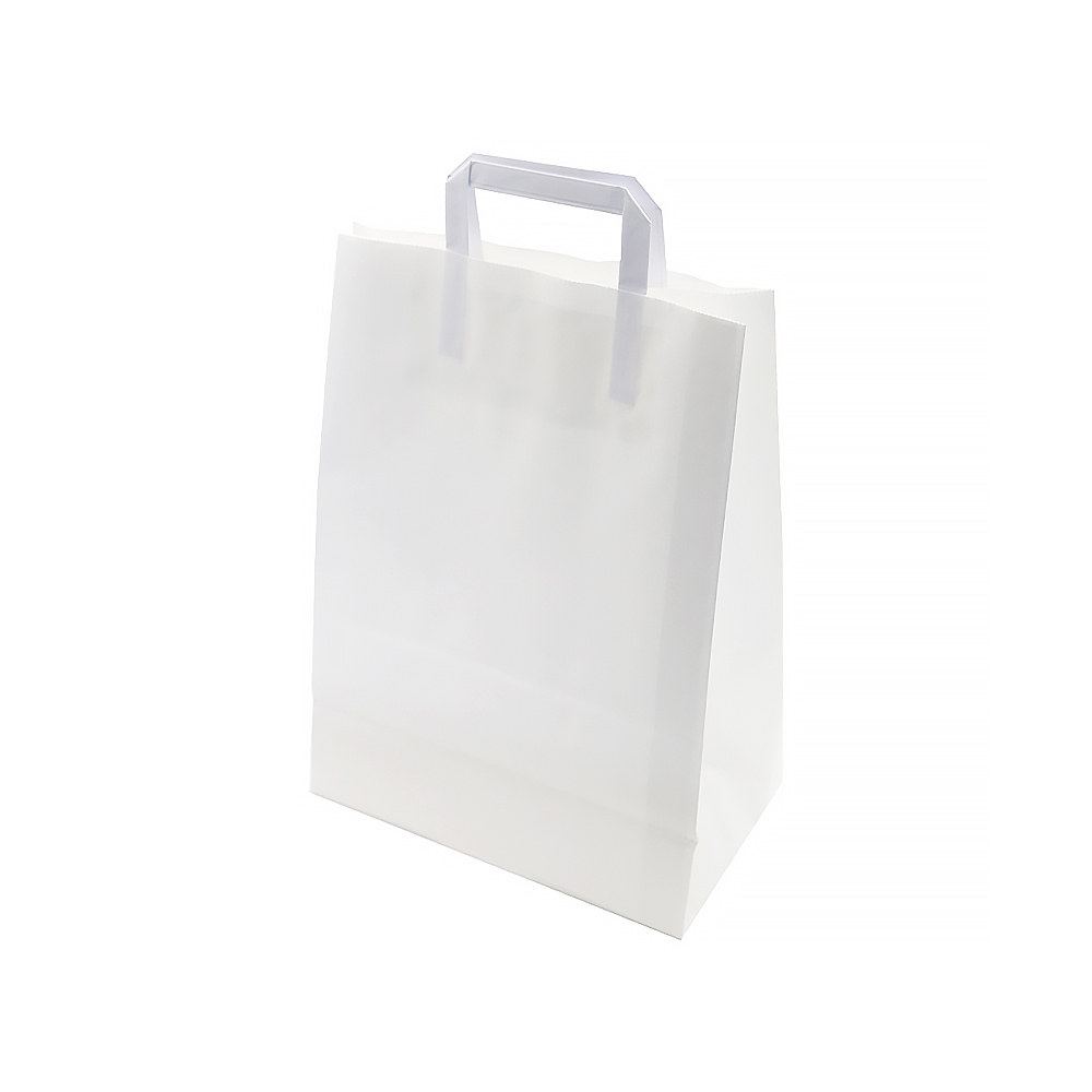 Torba papierowa z uchem 260x150x410 mm biała 200 szt.
