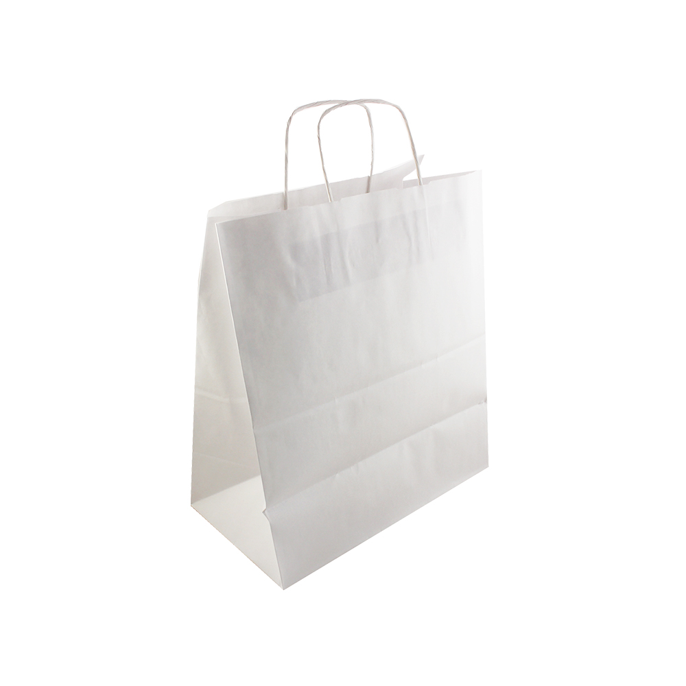 Torba z uchem 305x170x340 mm biała 100 szt.