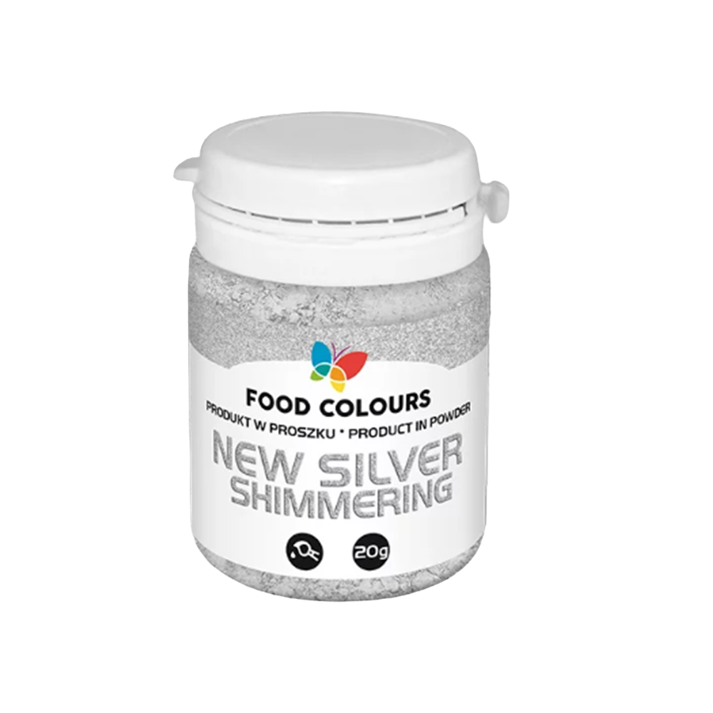 Barwnik metaliczny w proszku New Silver Shimmering, srebrny WS-P-152 Food Colours